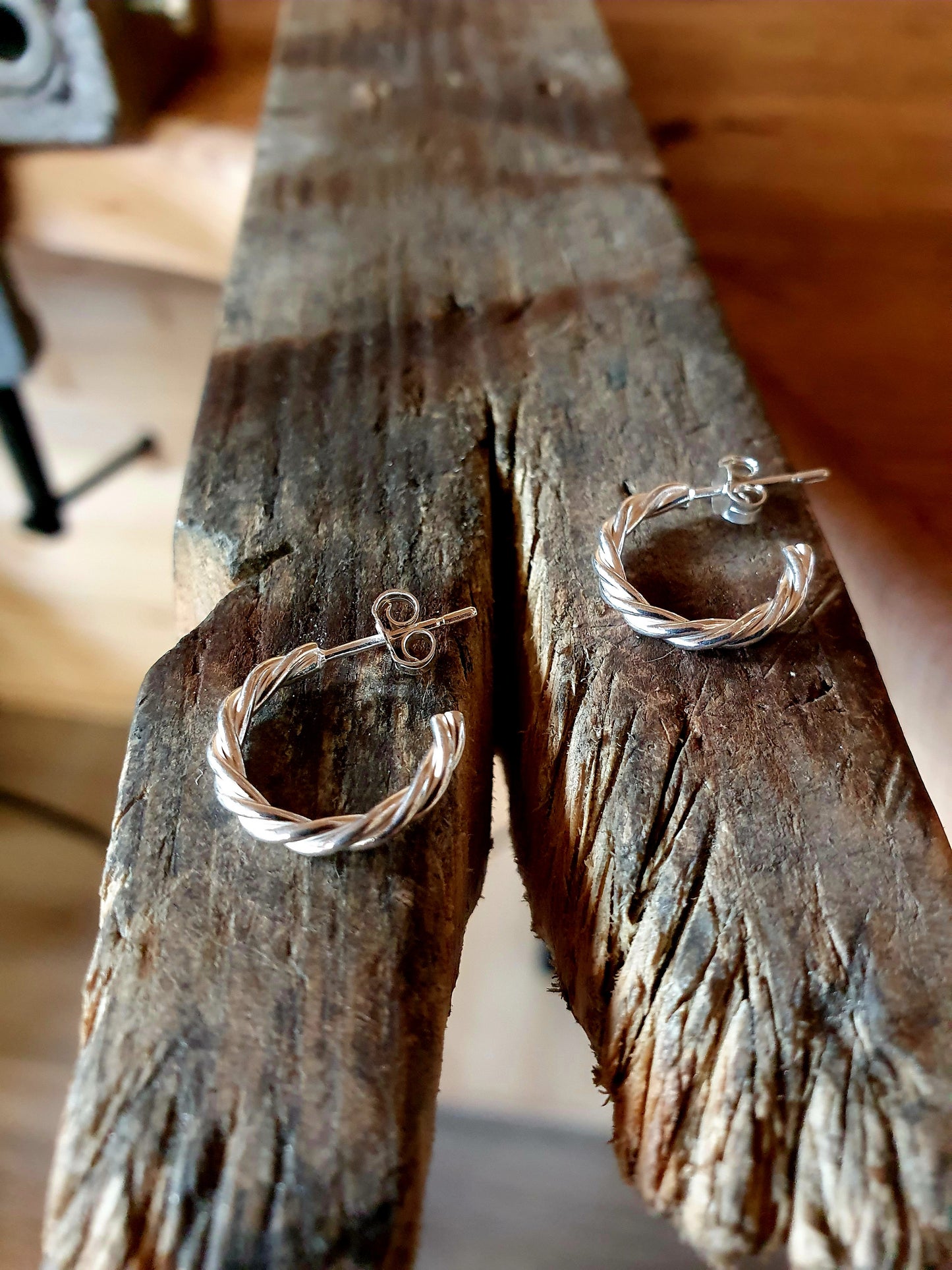 Sterling Silver Twisted Hoops