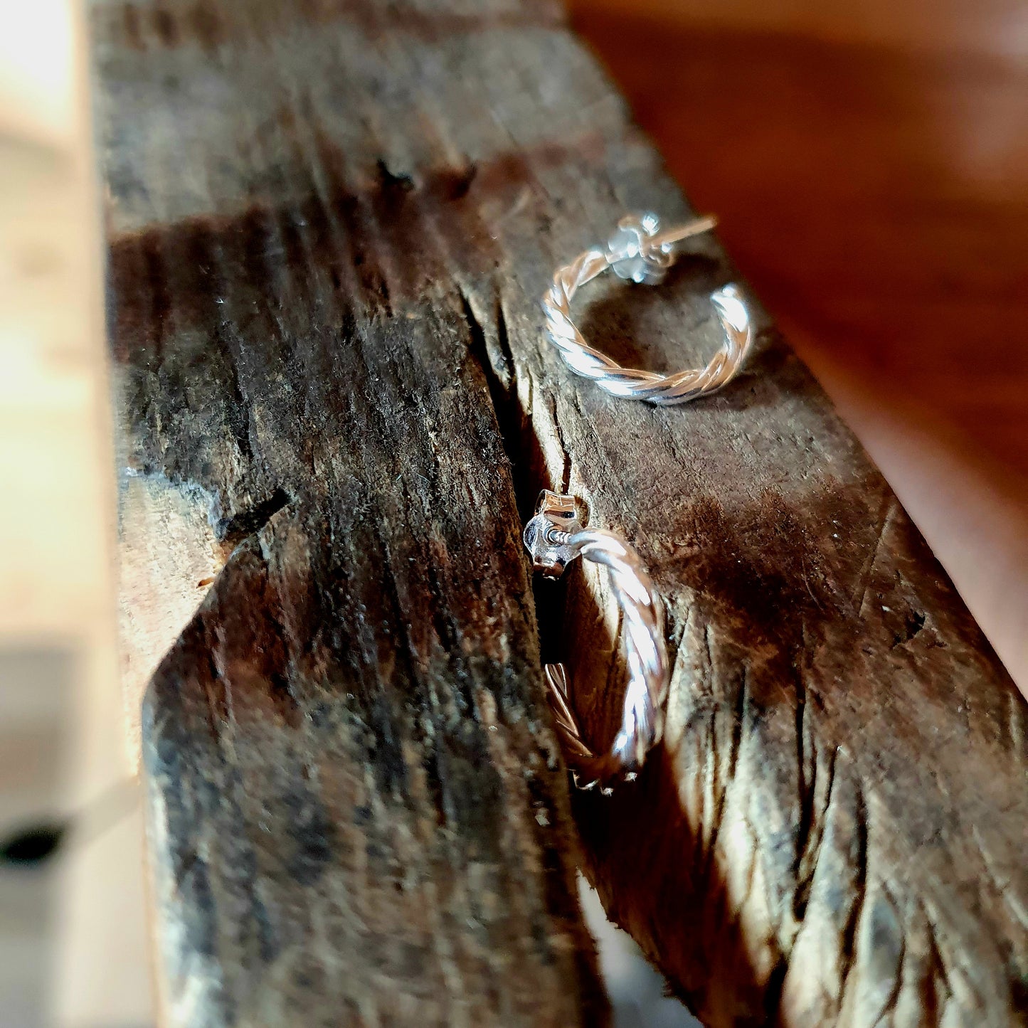 Sterling Silver Twisted Hoops
