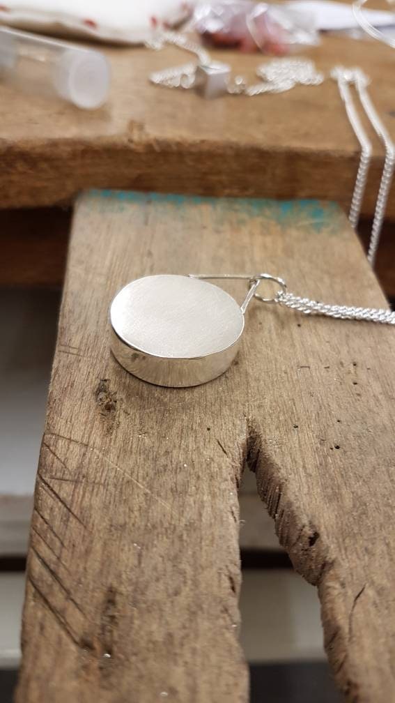 Blue Gold Stone Silver Pendant