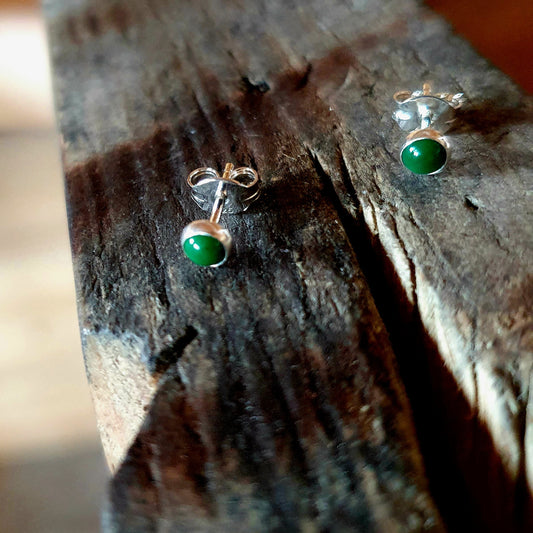 Sterling Silver Malachite Studs