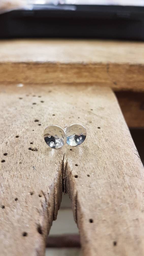 Textured Domed Silver Studs