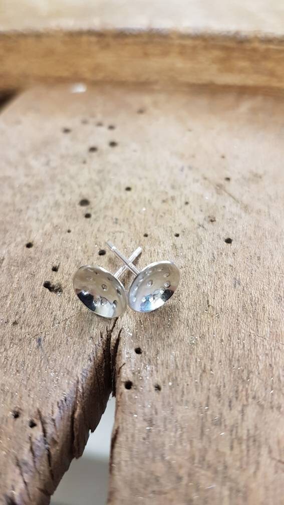 Textured Domed Silver Studs