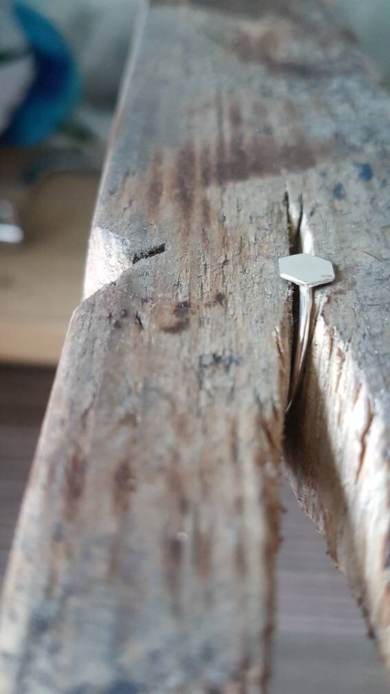 Sterling silver Hexagon Stacking Ring