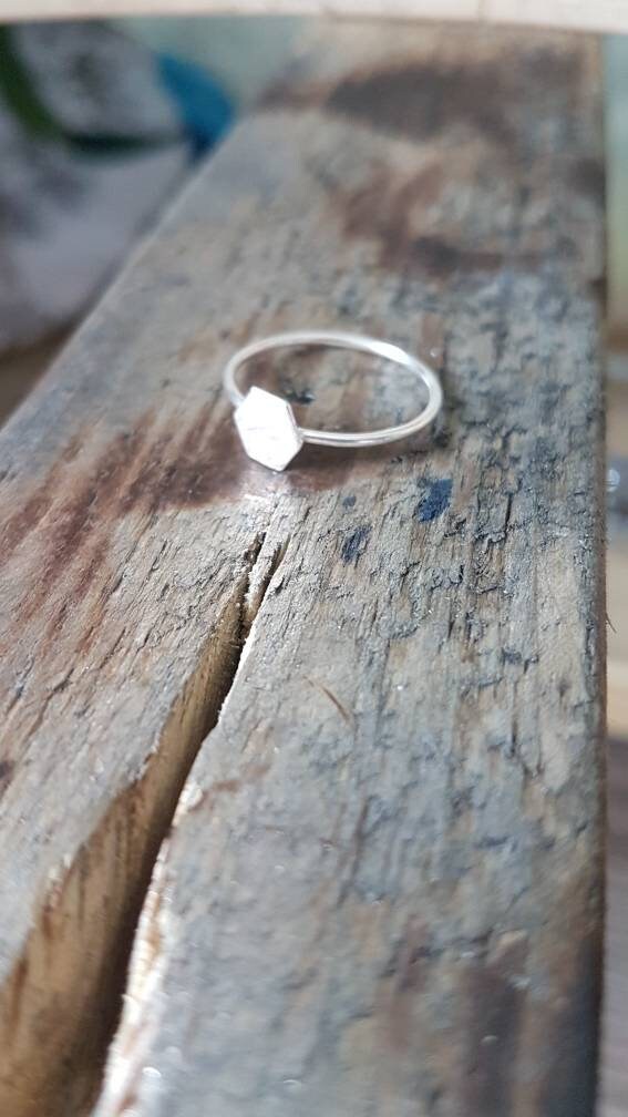Sterling silver Hexagon Stacking Ring