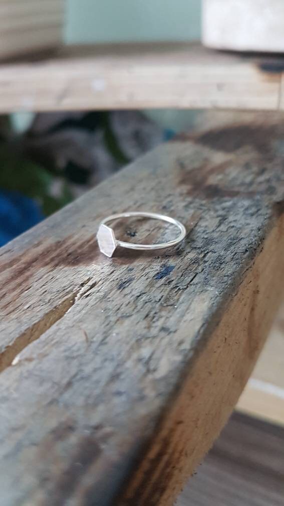 Sterling silver Hexagon Stacking Ring