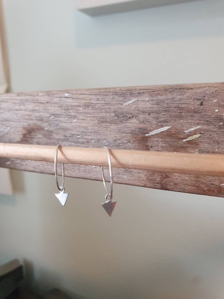 Sterling silver charm hoops